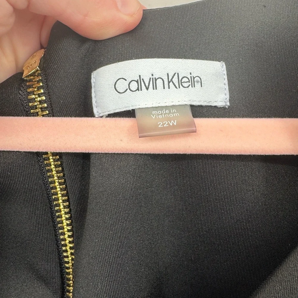 Calvin Klein Women's Black Sleeveless Midi Dress Plus Size 22W